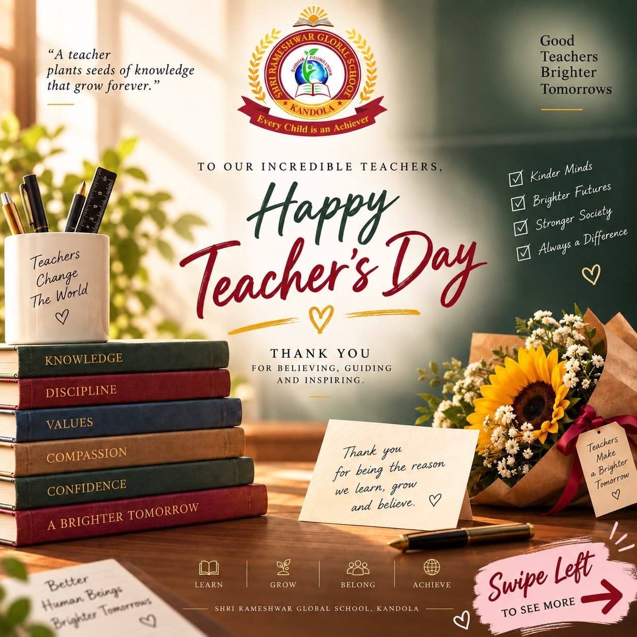 Teachers Day greeting from the school